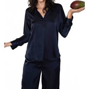 NEW GR NATURE avigail silk blouse in navy